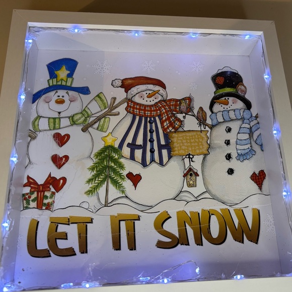 Snowman LED Light Box with Blue Accents - Picture 4 of 6